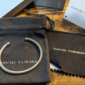 David Yurman Silver MEDIUM Cable Classics 4mm Bracelet with 18K Gold